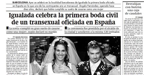 transexual igualada|Se cumplen 20 años de la primera boda trans de España,en。